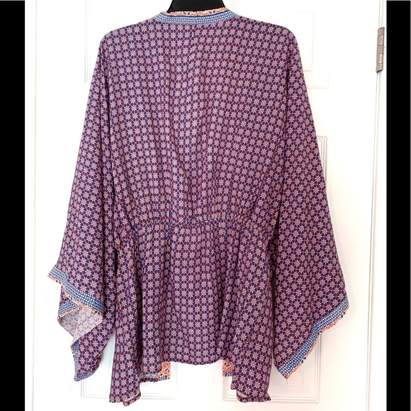Sim & Sam Boho Hippie Kimono Tunic Purple Blue New - Picture 4 of 12